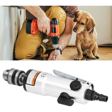 Taladro neumático industrial con portabrocas de 3/8", para diestros, multifuncional, resistente a la corrosión, de aleación de zinc, 2200 rpm, portátil. (1/5)