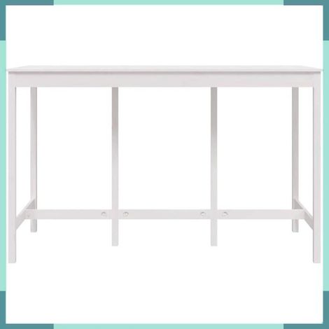 822163 Table de bar Blanc 180x80x110 cm Bois massif de pin (1/5)