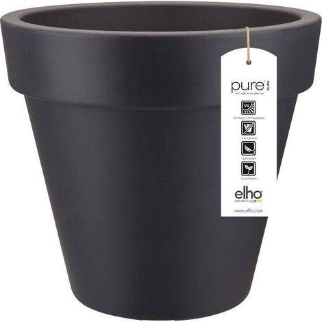 Elho Pure Round 120 - Noir - Ø 116 x H 107 cm - intérieurextérieur - 100% recyclé