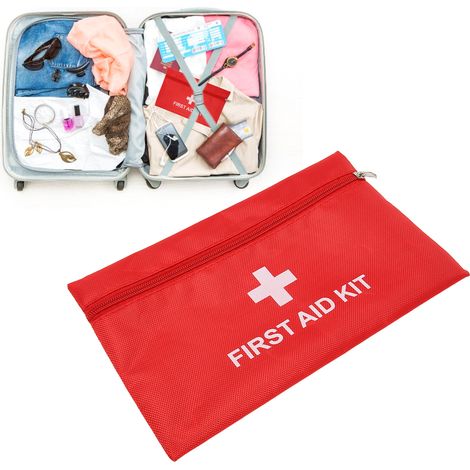 Set mit 5 medizinischen Taschen und Erste-Hilfe-Beuteln, wasserdichtes Nylon, rot, 20 x 14 cm, für Reisen, Zuhause und Auto