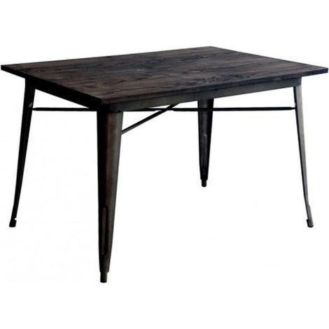 Tavolo in metallo con piano in legno Nero Dimensione Tavoli: 120 x 80