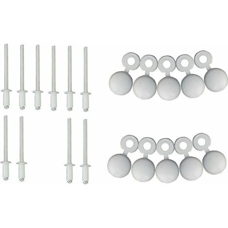– Lot de 10 rivets 4mm avec 10 caches en plastique – Pour fixation esthétique plaque immatriculation remorque voiture – Bricolage professionnel