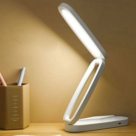 Lampe de bureau LED pour le soin des yeux, Rechargeable, 3 vitesses réglables, pliables, tactiles, pour Table de chevet, apprentissage de la lecture, bureau. (1/5)