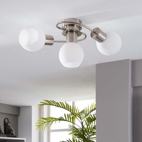 [NEUWERTIG] B-Ware Lindby Deckenlampe Ciala LED Lampe 3-flammig dimmbar nickel satiniert Ø 10 cm (1/2)