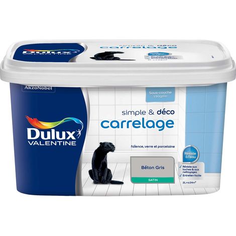 Peinture De Rénovation Simple & Deco Carrelage Satin Béton Gris 2 L - Dulux Valentine