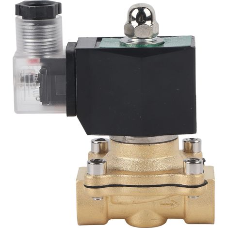 Électrovanne en laiton G1/2 pouce, pression d'eau, normalement fermée, action directe, 2W-160-15AC36V (1/5)