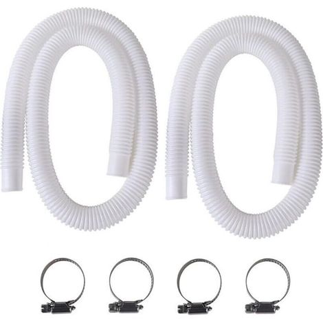 Tuyau Piscine 32mm, 2Pcs Tuyau pour Piscine Hors Sol, 150cm/59in Tuyau de Rechange pour Piscine