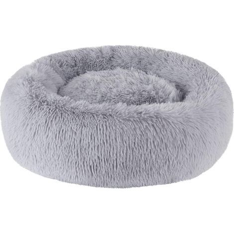 Lit Moelleux Rond Panier pour Chats et Chien, Extra Large Lavable Coussin, Panier Chien Donut, Confortable Lavable Lit pour Animaux, (80cm Gris Clair) (1/5)