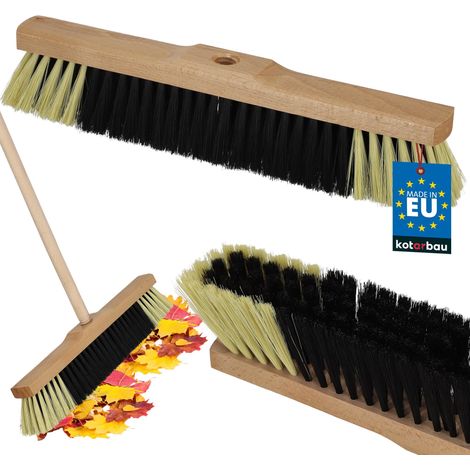 KOTARBAU® Balai Brosse - sans Manche - 40 cm - Marron - Balai Cantonnier - Brosse pour Terrasse Poils Durs - Bois de Hêtre & Nylon - Brun Noir Naturel (1/5)