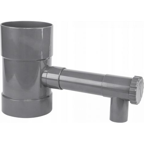 Raccoglitore di acqua piovana con valvola, BRADAS 100 mm, grigio (1/4)