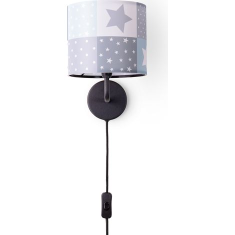 Paco Home Nachttischlampe Kinderzimmer Tischleuchte Bunt Wandlampe Kinderzimmer Regenbogen Wandleuchte - Schwarz, Design 2 (Ø18 cm)