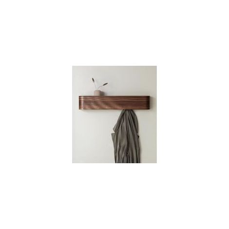 Porte Clef Mural Design Minimaliste d’Accroche Clef Mural Porte Clé Mural Moderne avec Étagère en Bois Rangement Clef comme Meuble de Couloir pour le Mur Noyer (1/4)