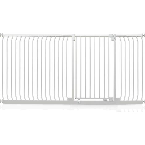 Safetots Extra Tall Elite Safety Gate, 207cm - 216cm, Matt White, Extra Tall 96.8cm in Height, Pressure Fit Stair Gate