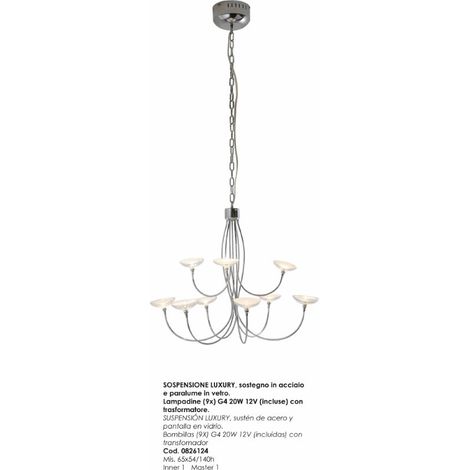 Sosp.luxury h120 9luci vetro - bizzotto (1/2)