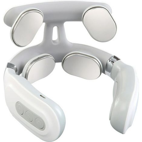 Coussin Massageur Cervical Chauffant à Micro-Courant, Appareil de Relaxation Électrique pour Nuque et Épaules, Soulage Douleurs, 4 Têtes Vibrantes avec Chaleur, USB, pour Femmes et Hommes (1/5)