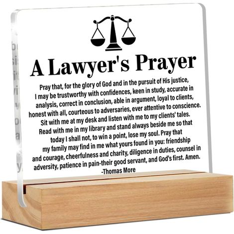 Cadeaux pour avocat·e (hommes et femmes) : cadeaux de remerciement, graduation de faculté de droit et prière, panneau transparent en acrylique de décoration pour bureau et maison (1/5)