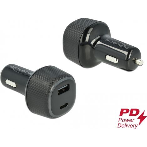 Delock Cargador para auto USB Type-Câ¢ PD 3.0 y USB Tipo-A con 63 W