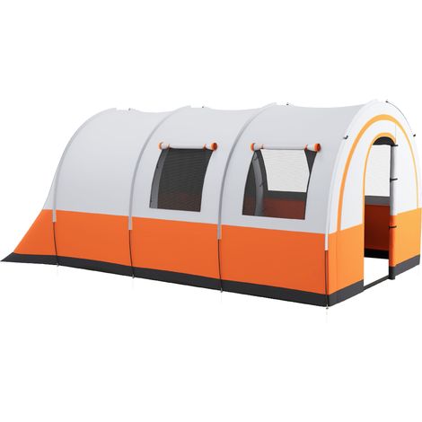 Campingzelt bis 6 Pers., Familienzelt, separate Bereiche, wasserdicht, Cremeweiß