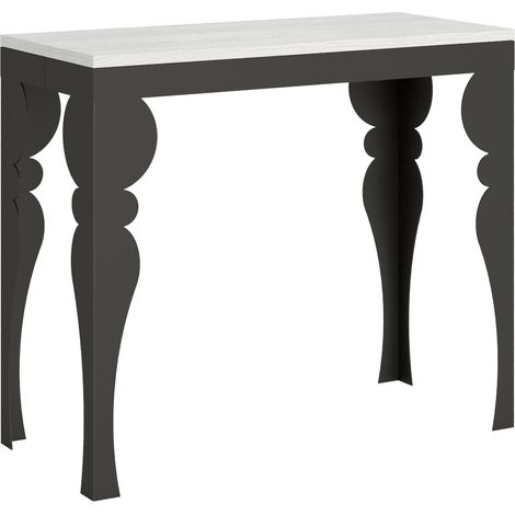 Consolle Allungabile 90-196x40x77 cm in Nobilitato Bianco (1/4)