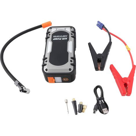 Démarreur de saut de voiture, batterie Portable USB 150PSI, gonfleur de pneus, pompe à Air avec lumière LED 7200mAh pour l'extérieur. (1/4)