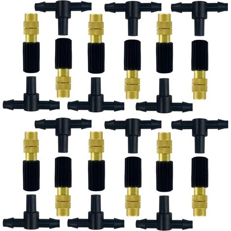 Lot de 12 buses de pulvérisation réglables en laiton pour système d'irrigation, pulvérisateur d'arrosage connecté, buse d'irrigation 4/7 (1/5)