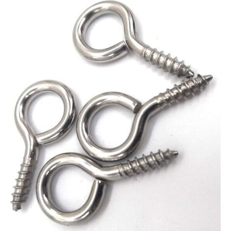 100 pezzi di viti a occhio piccole da 17 mm, viti a occhiello autofilettanti per legno, tappi in sughero, gioielli fai-da-te, acciaio al carbonio nichelato (1/4)
