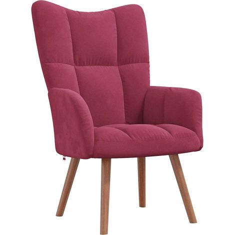 vidaXL Relaxsessel Weinrot Samt (1/7)
