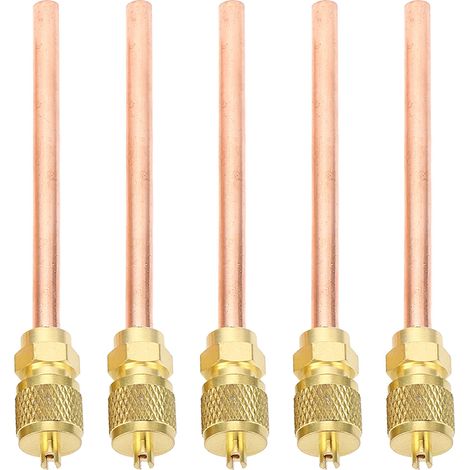 Valve d'accès au climatiseur 1/2 20 UNF, remplissage de réfrigération AC en cuivre avec noyau et dissolvant de capuchon pour conduites R410 R32