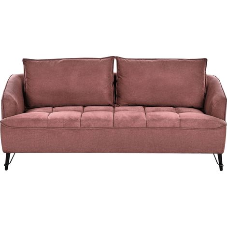 Sofa 3 Seater HOBRO Fabric Burgundy
