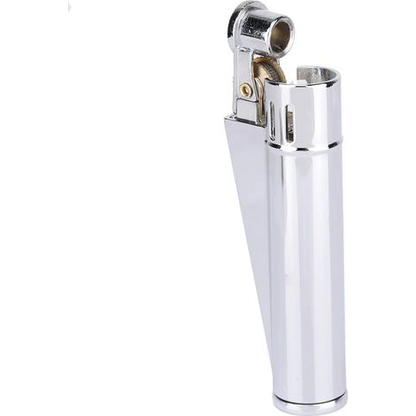 Briquet argenté portable, fin et rechargeable, coupe-vent (1/4)