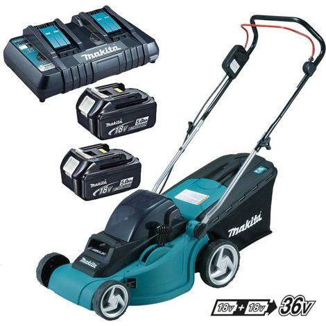 Makita DLM380PT2 18v 36v LXT Cordless Lawn Mower 2 x 5.0ah Battery Dual Charger (1/4)