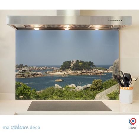 Fond de hotte : Côte de Granit Rose - Verre trempé - 90 cm - 60 cm (1/5)