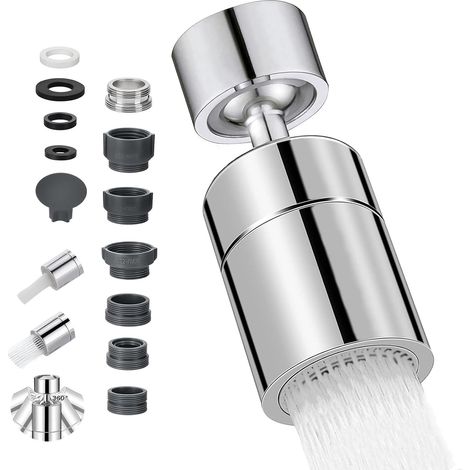 Aérateur de robinet pivotant à 360°, embout Mousseur 2 modes économie d'Eau, pour Éviers de cuisine, salle de Bain et lavabo (1/5)