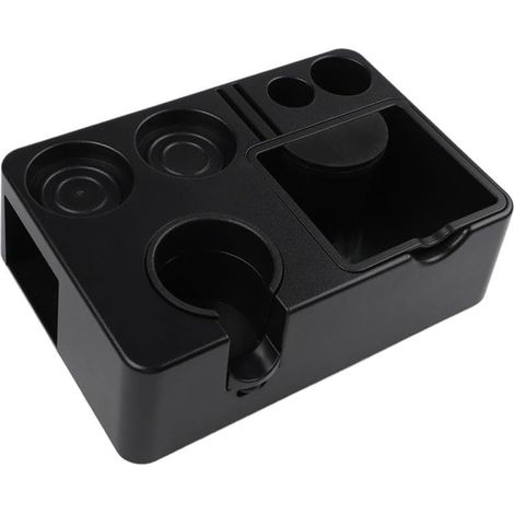 Station de tassage pour machines à expresso avec hauteur réglable – Support multifonction pour porte-filtres de 54 mm et 58 mm et accessoires Noir (1/5)