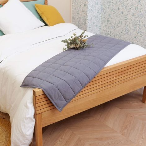 Chemin de lit matelassé jersey anthracite 50x220