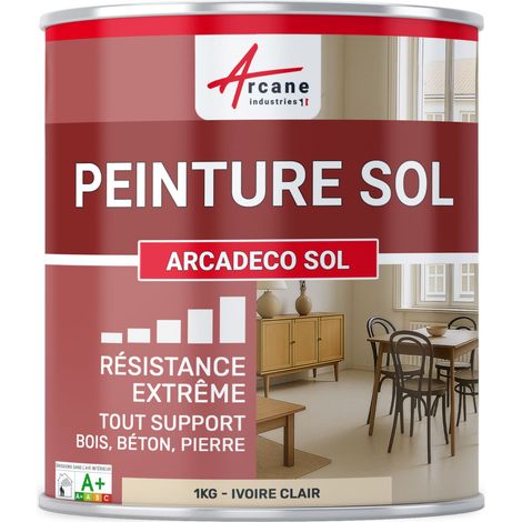Peinture Sol Intérieur Velours Polyuréthane - 1 kg Ivoire Clair - RAL 1015 - ARCANE INDUSTRIES