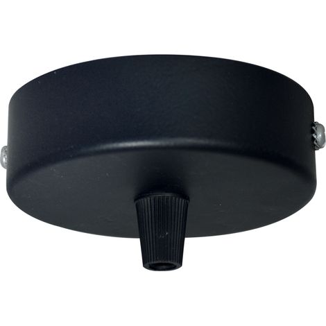Pavillon cache-fils métal rond noir diam.100mm, serre câble inclus, garantie 5 ans - Tibelec (1/3)