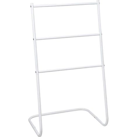 Porte-serviettes - JUANIO - Valet 3 barres - Métal blanc - 46x35x82 cm - Charge maxi 10 kg (1/4)