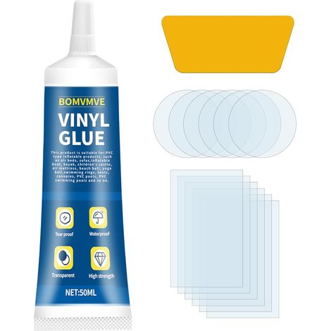 Reparation Piscine, Rustine Piscine Transparente Kit Reparation Spa Gonflable, Répare Une Variété d'Objets Gonflables, y Les Bouées, Matelas Pneumatiques (1/5)