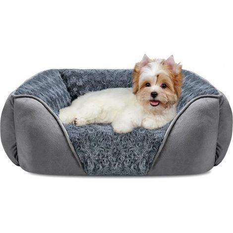 Panier Chien, Lit pour Chien Lavable, Antidérapant Coussin Anti-anxiété Doux Confort pour Petit Chiens et Chats, 50x48x15cm (1/5)