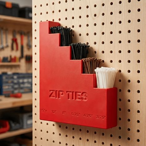 Support de rangement pour colliers de serre mural, porte‑colliers de serre 3D robuste pour atelier et garage, rouge (1/5)