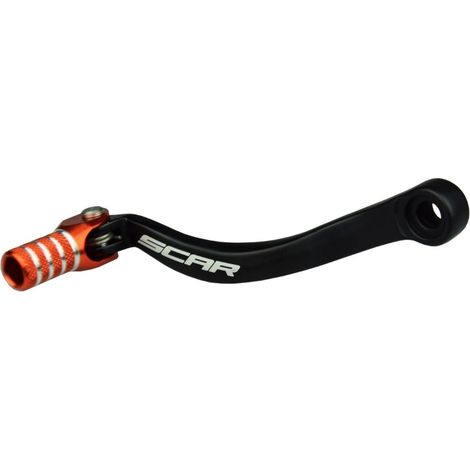 Palanca de cambios SCAR RACING para KTM SXF (SX-F) 250 / 450 '13-'16, SX 125 / 250 '90-'16, EXC 125 / 150 / 250 / 300 '13-'16. Color: NEGRO/NARANJA.