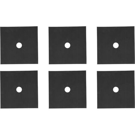 Lot de 6 Protections pour Plaque à Gaz, Tapis Antiadhésifs Réutilisables et Résistants à la Chaleur, Nettoyage Facile, 27x27cm