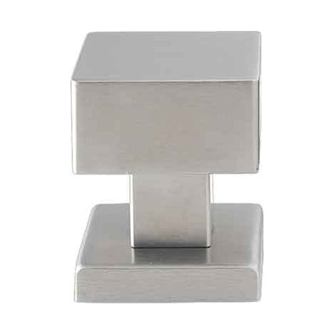 POMOLO FISSO INOX 'QUADRO' 50x50x23 mm - Colore Inox