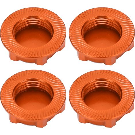 17 mm leichte Sechskantmuttern aus Aluminiumlegierung, lösefest und staubdicht, für RC-Modellautos im Maßstab 1:8, Orange (1/5)