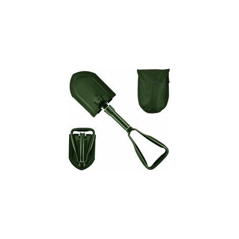 Pelle pliante multifonction 58 cm en acier au carbone, haute résistance, avec sac, vert –