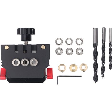 Kit de gabarit de chevilles à centrage automatique, alliage d'aluminium, outils de menuiserie automatiques de haute précision (1/5)