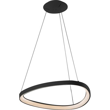 Lotus Led Suspension 60W 3000K Noir - Plafonnier Asymétrique Moderne Ip20 Cri80 Dimmable - Groupe Rossini (1/5)
