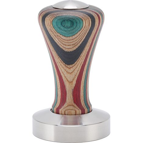 Pilon à café plat en bois coloré, base acier inoxydable, marteau à poudre pour accessoires café 51mm