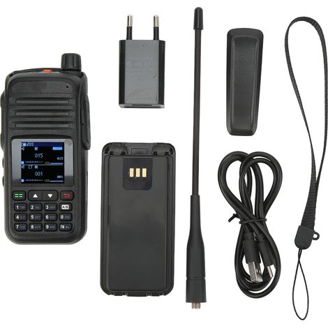 Radio portable 2 voies UHF VHF AM FM émetteur-récepteur multibande 5W avec antenne, talkie-walkie prise UE 100-240V AC (1/5)